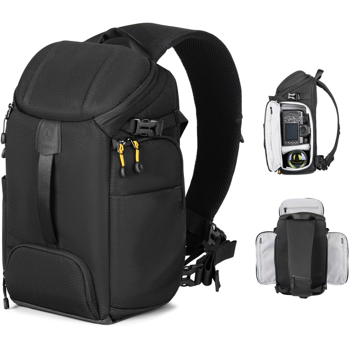 Сумка для камери Tarion Sling: фотосумка на плече для DSLR, об'єктивів, штативів та аксесуарів (чорна)