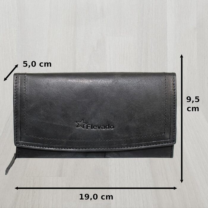 Robust buffalo leather restaurant wallet/billfold with RFID protection and magnetic closure
