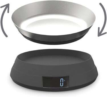 Joseph Joseph SwitchScale 2-in-1 Kitchen Scale - Digital, 5kg Capacity, Metric & Imperial LCD Display, Battery Powered - Gray