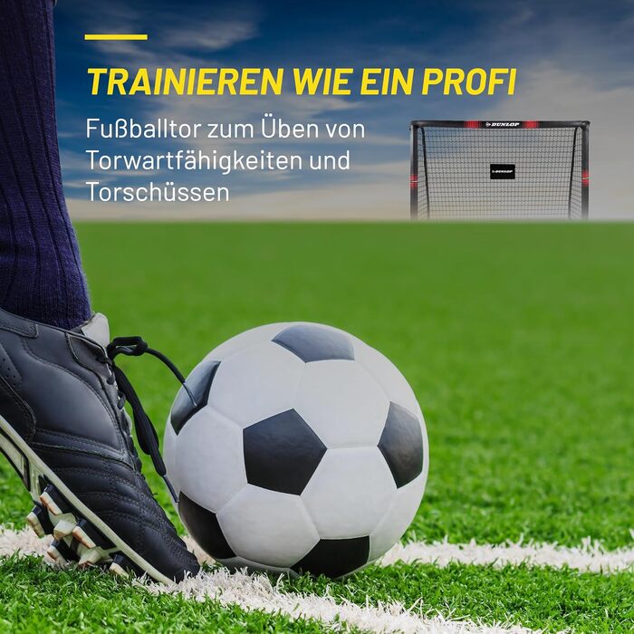 Dunlop Football Goal - Metal Soccer Goal Post - Training Accessory for All Ages - Easy Assembly - 180x120x60cm, 240x160x85cm, 120x300x200cm - Black/Red