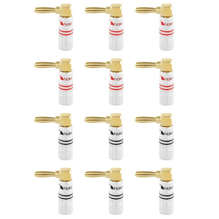 Навушникові роз'єми Nakamichi 24K позолота, 12-18 AWG, 4 мм, для динаміків, підсилювачів, Hi-Fi, AV Receiver, Stereo, домашній кінотеатр, аудіокабель, 4 шт. (2 пари)