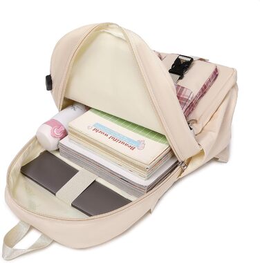 Жіночий рюкзак для ноутбука Acmebon, великий, модний, повсякденний, кремовий