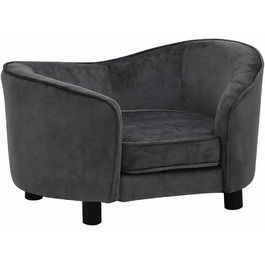 Софа для собак Dunkelgrau від vidaXL, 69x49x40 см: плюшеве ліжко та диванчик для собак та котів