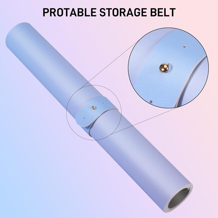 Килимок на стіл з шкіри, антиковзаючий, великий 80x40 см, багатофункціональний, для офісу та дому, лавандово-блакитний