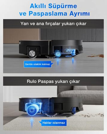 Робот-пилосос ECOVACS DEEBOT T30C Pro Omni GEN 2 з функцією миття, потужність 15400Pa, автопорожнення, гаряча сушка, час роботи 200 хв, ідеальний для шерсті тварин та килимів