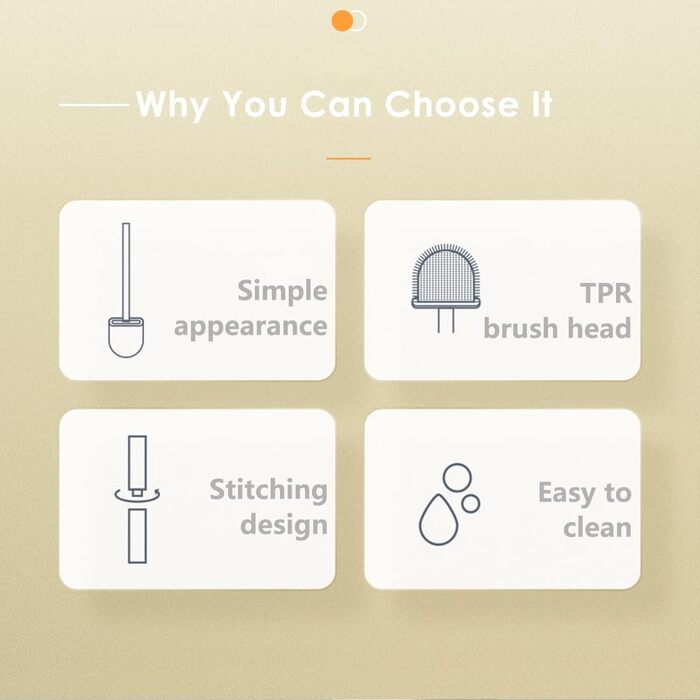 Щітка для унітазу ACCEVO з силікону, 2 шт. для ванної кімнати, швидковисихаюча, комплект білого кольору