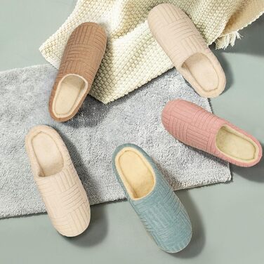 Зручні домашні тапочки з меморі-піною з бавовни для жінок, 38/39 EU, колір кава