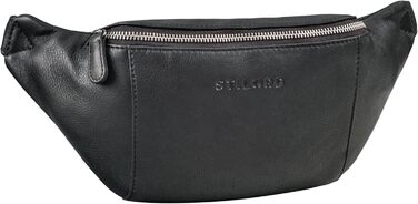 STILORD 'Pino' Елегантна поясна/грудна сумка з натуральної шкіри для жінок та чоловіків, чорна. Компактна сумка-рюкзак, вінтажний стиль.