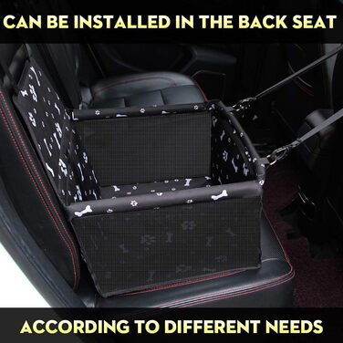 Автокрісло для собак - переноска для маленьких собак, водонепроникна, для заднього та переднього сидіння, з ременем безпеки