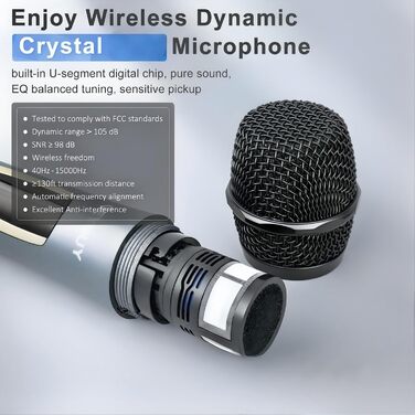 Портативна караоке система GTSK10-3 з Bluetooth, 2 мікрофонами та 10” сабвуфером для дому та вечірок