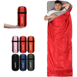 Сплячий мішок - компактний, легкий літній спальник для кемпінгу, відпочинку на природі, дорослих, піших прогулянок та відпочинку в приміщенні (зелений/червоний)