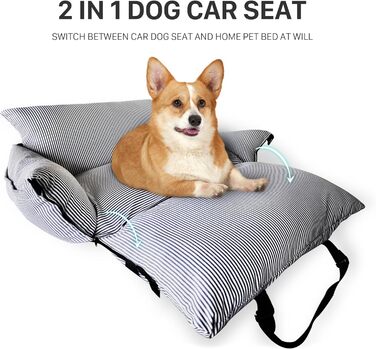 Автокрісло для собак Strusery, до 6 кг, блакитне, знятне та мивне, з антиковзною основою та ременем безпеки