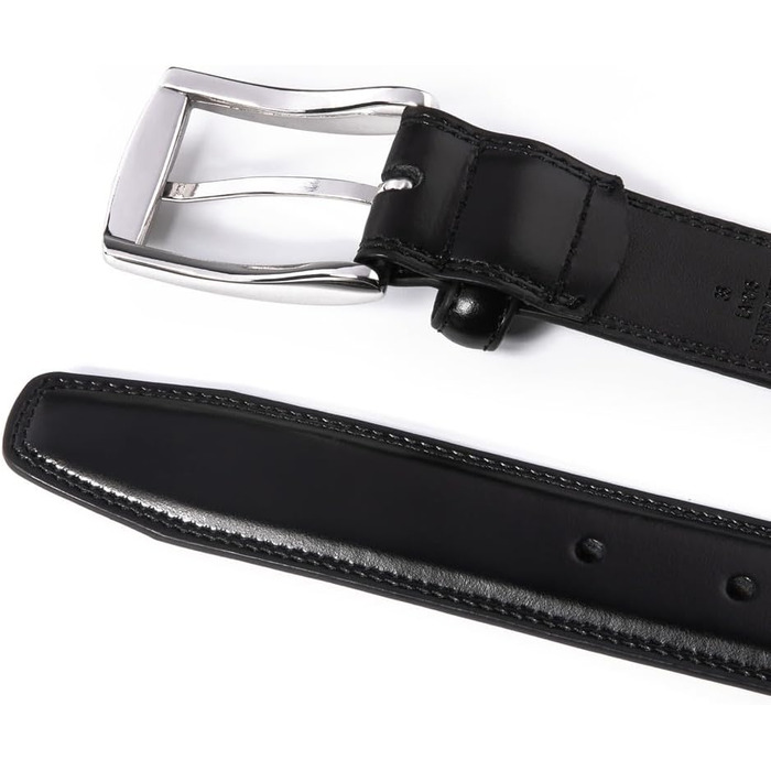 Чоловічий шкіряний ремінь Fabio Valenti – для костюмів, джинсів, уніформи з односторонньою пряжкою. Розмір 40-42, чорний колір. Зроблено в США