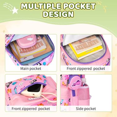 Дитячий рюкзак SUN EIGHT для хлопчиків та дівчаток: легкий, міцний, для садка, школи та подорожей (фіолетовий, рожевий)