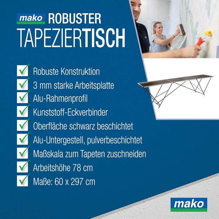 Складний кемпінговий стіл з алюмінієвою рамою та стільницею МДФ 4 мм - регульована висота, легкий, стійкий до іржі, з 4 табуретами - для пікніка, кемпінгу (297x60x78 см)