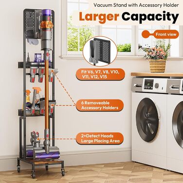 Підставка для пилососа Bikoney сумісна з Dyson V15, V12, V11, V10, V8, V7, V6, Gen5, з аксесуарами та місцем для зберігання