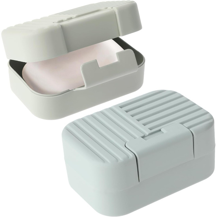 Дві мисочки для мила Dimeho: захисні контейнери для подорожей, блакитний та зелений