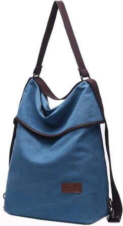 Жіночий рюкзак-сумка Travistar Canvas великий, антизлодій, синій (L) - для міста, офісу, подорожей