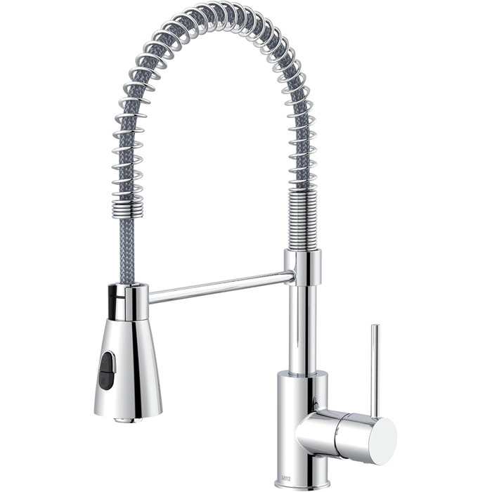 Кухонний змішувач Lenz KALANI² в стилі - з регульованою поливальною насадкою - проста установка та якісна обробка - 46070322 (Низький тиск, Хром)