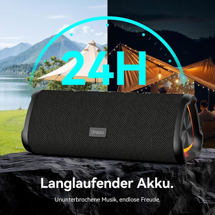 Портативна Bluetooth-колонка Oraolo, бездротова музична система, чорна