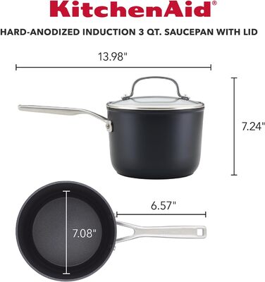 Пательня-гриль KitchenAid з виливом, 29 см, антипригарна, чорна - ідеальна для смаження м'яса та овочів