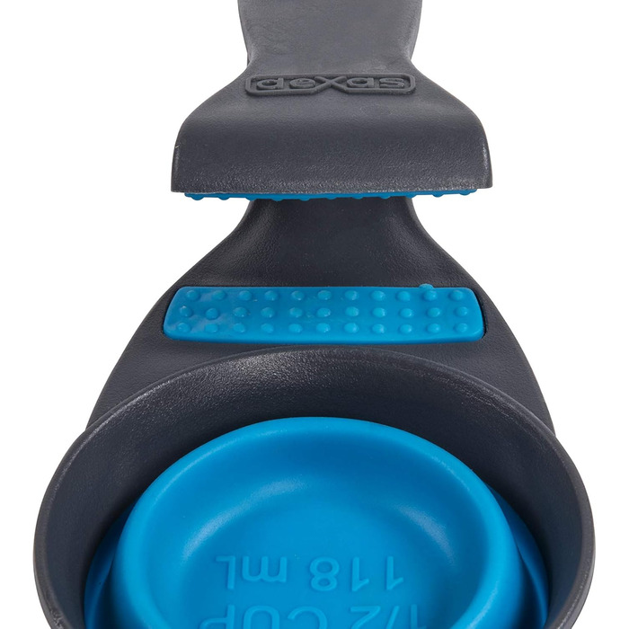 Шуфля для корму Dexas KlipScoop PW670432429, складана, для собак та котів, 2 чашки, блакитна (Pro Blue, об'єм 1/2 чашки)