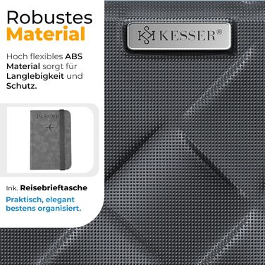 Чемодан KESSER® 120L з ABS-пластику з кодовим замком, вагами та органайзером | Валіза на колесах для подорожей та бізнесу, 55см