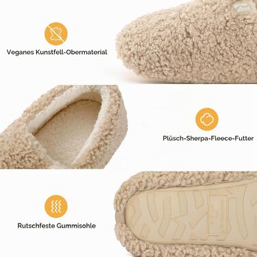 Жіночі домашні капці RockDove Puff-Ease з штучного хутра, закриті, бежеві, розмір 37 EU