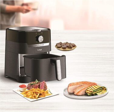 Tefal EY5018 Easy Fry & Grill Classic Hot Air Fryer | 2-in-1 Technology (Air Fryer and Grill) | XL | 4.2 Liter for 6 Portions | 1550 Watts | Energy-Saving | Oil-Free | Healthy Fryer | Black