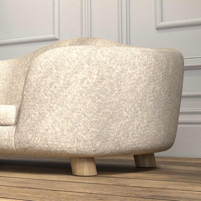 PawHut dog sofa back pocket, plush cover with cushion, cat bed, suitable for small dogs, puppies, 70 x 47 x 30 cm, cream white | Aosom