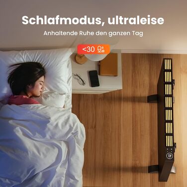 Електричний конвектор EMKE 1500W антрацит з LCD-дисплеєм, тижневим таймером, для підлоги чи стіни, з дистанційним керуванням, енергоощадний електрообігрівач