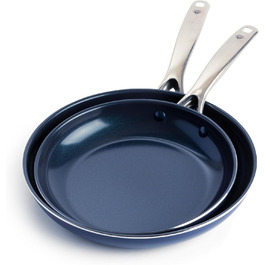 Набір сковорідок Blue Diamond Cookware Diamant, 2 шт. (24 см та 28 см), керамічне антипригарне покриття, без PFAS, для всіх плит (включно з індукцією), можна мити в посудомийній машині, термостійкий