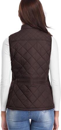 Жіноча жилетка Fuinloth, осіння, легка, стеганий жилет, без рукавів, куртка, короткий жилет, гільє, XXL, шоколадного кольору