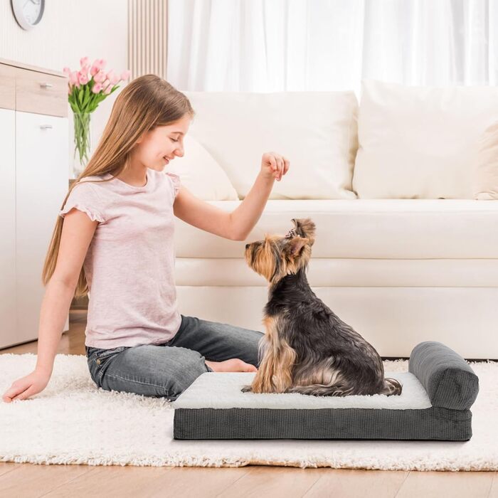 Ортопедичне ліжко для собак Growaystory - зручне собаче ліжко-софа з ефектом пам'яті, 75x50x20 см