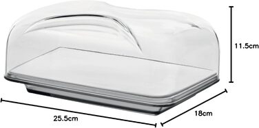 Guzzini - Gocce, Rectangular Cheese Dome - Sky Grey, 25.5 x 18 x h11.5 cm - 27010092