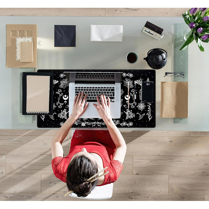 Килимок для миші Moon Mushroom Gaming XXL 80x40 см, Чорно-білий, Готичний, для ігор