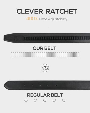 Чорний шкіряний ремінь CHAOREN для чоловіків з автоматичною пряжкою, 35 мм, без отворів, розмір 90-100 см, для ділового костюма