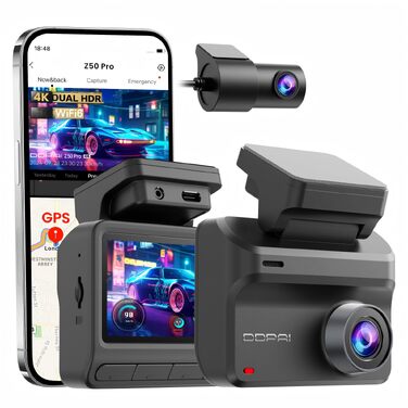 Автомобільний відеореєстратор DDPAI Z50 Pro 4K+1080P (передній та задній), 3