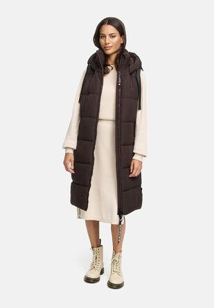 Жіноча степкова жилетка Navahoo з капюшоном, утеплена, з кишенями, для активного відпочинку (XXL, Choco)