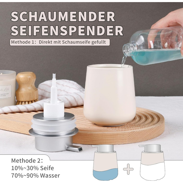 Дозатор для миючого засобу BosilunLife 350 мл, наповнюваний, великий насос, стильний, неслизький, BPA-free для кухні та ванної кімнати