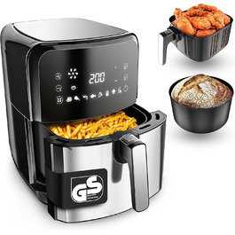 Фритюрниця без олії Vandenberg 5.5L з 12 програмами, 1700W, антипригарне покриття, сенсорний дисплей