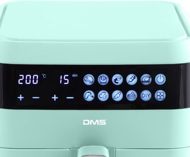 Фритюрниця Heißluftfritteuse DMS XXXL 7L Green з цифровим дисплеєм та 10 програмами | Фритюрниця, духовка, гриль | Без олії