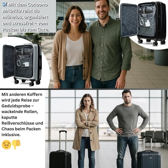 Чорний валіза-тролі 100 літрів з TSA замком - валіза з жорстким корпусом для подорожей