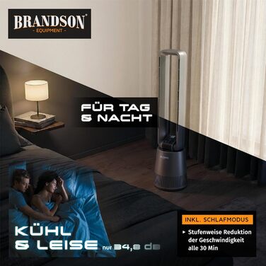 Вентилятор підлоговий Brandson DC ECO Line з пультом, 3 режими, нічний режим, енергоефективний для спальні