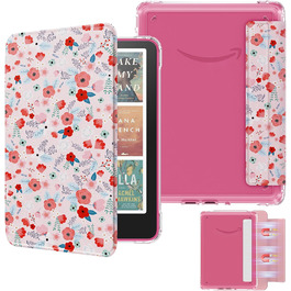 Чохол для Kindle Paperwhite 12 (2024) та Kindle Colorsoft (2024/2025) MoKo з магнітною застібкою, прозорий, захист від подряпин, авто-вкл/викл, колір: весняне рожевий