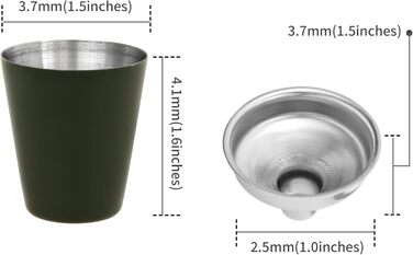 Набір фляга з нержавіючої сталі з келихом та воронкою • Військовий дизайн • Зелений • 9 oz / 265 ml • Для піших прогулянок