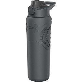 Under Armour Stainless Steel Water Bottle, Insulated, Carabiner Clip, Leakproof, for Kids and Adults, All Sports, Gym, 680 ml (710 ml, Slate Gray)