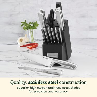 Cuisinart 15-Piece Stainless Steel Hollow Handle Knife Block Set