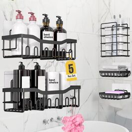 Органайзер для душу Edenhaus, 5 шт., самоклеючий, для зберігання в ванній кімнаті, кріплення на стіну