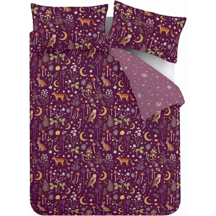 Комплект постільної білизни Catherine Lansfield Enchanted Twilight для ліжка King Size (односпальне, слива)